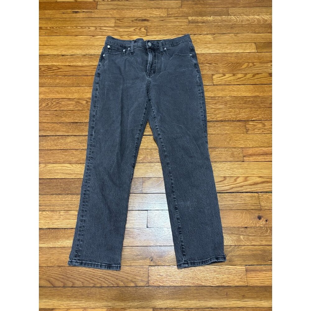 Madewell Womens The Perfect Vintage Straight Leg Jeans Size 28 30x26 Ankle Black
